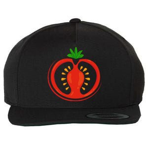 Big Tomato Sliced Costume Cute Easy Vegetable Halloween Gift Wool Snapback Cap