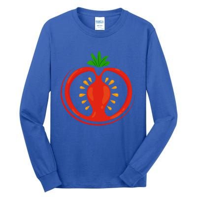 Big Tomato Sliced Costume Cute Easy Vegetable Halloween Gift Tall Long Sleeve T-Shirt