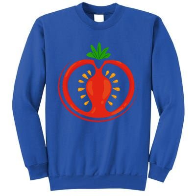 Big Tomato Sliced Costume Cute Easy Vegetable Halloween Gift Tall Sweatshirt