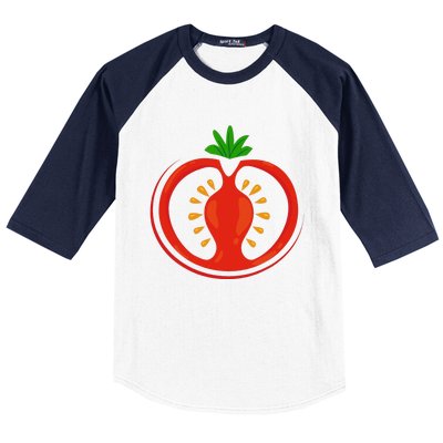 Big Tomato Sliced Costume Cute Easy Vegetable Halloween Gift Baseball Sleeve Shirt