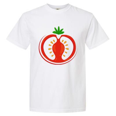 Big Tomato Sliced Costume Cute Easy Vegetable Halloween Gift Garment-Dyed Heavyweight T-Shirt