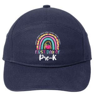 Back To School Rainbow Happy First Day Of PreK Gift 7-Panel Snapback Hat