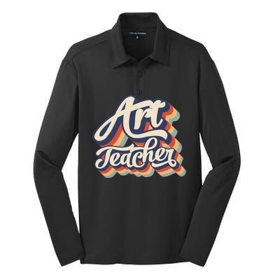 Back To School Art Teacher First Day of School Teacher  Silk Touch Performance Long Sleeve Polo