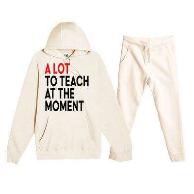 Back To School Retro Teachers A Lot To Teach At The Moment Premium Hooded Sweatsuit Set