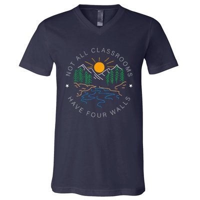 Back To School Not All Classrooms Have Four Walls Nature V-Neck T-Shirt