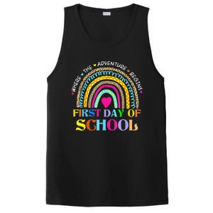 Back To School Rainbow Teacher Happy First Day Of School PosiCharge Competitor Tank