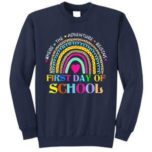 Back To School Rainbow Teacher Happy First Day Of School Sweatshirt