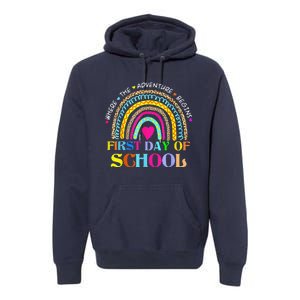 Back To School Rainbow Teacher Happy First Day Of School Premium Hoodie