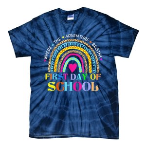 Back To School Rainbow Teacher Happy First Day Of School Tie-Dye T-Shirt