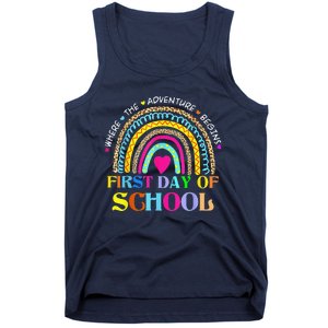 Back To School Rainbow Teacher Happy First Day Of School Tank Top