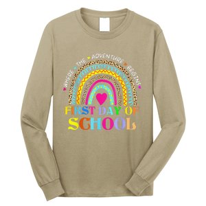 Back To School Rainbow Teacher Happy First Day Of School Long Sleeve Shirt