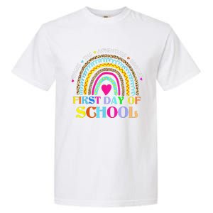 Back To School Rainbow Teacher Happy First Day Of School Garment-Dyed Heavyweight T-Shirt