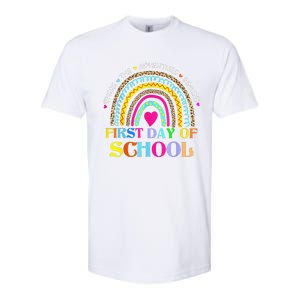 Back To School Rainbow Teacher Happy First Day Of School Softstyle CVC T-Shirt