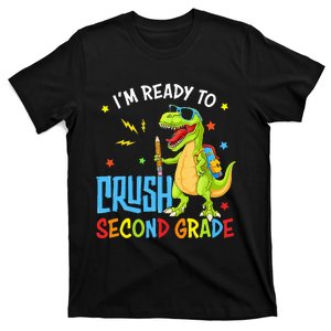 Back To School I'm Ready To Crush Second Grade Dinosaur T-Shirt