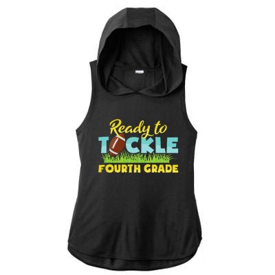 Back To School Outfit Ready To Tackle Fourth Grade Ladies PosiCharge Tri-Blend Wicking Draft Hoodie Tank