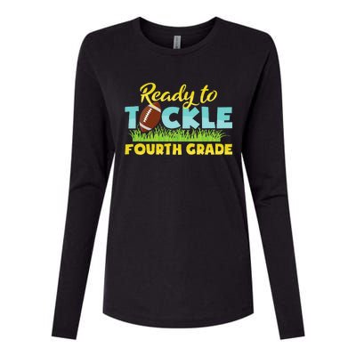 Back To School Outfit Ready To Tackle Fourth Grade Womens Cotton Relaxed Long Sleeve T-Shirt