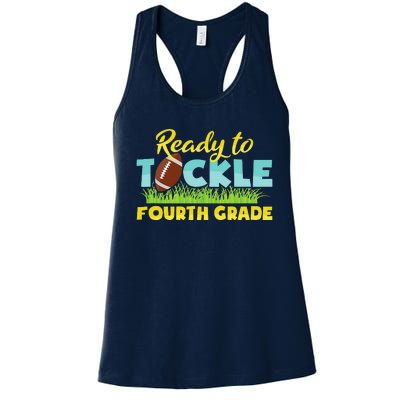 Back To School Outfit Ready To Tackle Fourth Grade Women's Racerback Tank