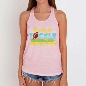 Back To School Outfit Ready To Tackle Fourth Grade Women's Knotted Racerback Tank