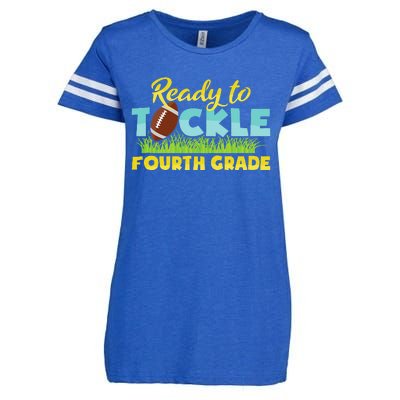 Back To School Outfit Ready To Tackle Fourth Grade Enza Ladies Jersey Football T-Shirt