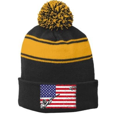 Best Trap Shooting Skeet Shooting Clay Target Stripe Pom Pom Beanie