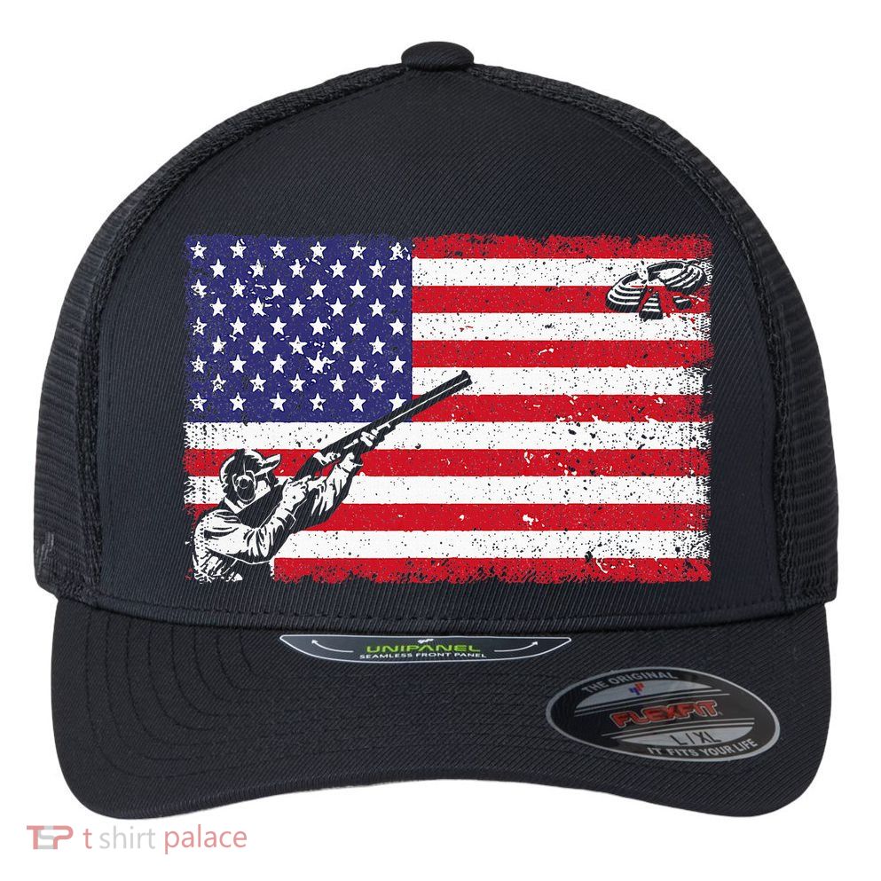Best Trap Shooting Skeet Shooting Clay Target Flexfit Unipanel Trucker Cap
