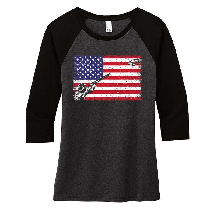 Best Trap Shooting Skeet Shooting Clay Target Women's Tri-Blend 3/4-Sleeve Raglan Shirt