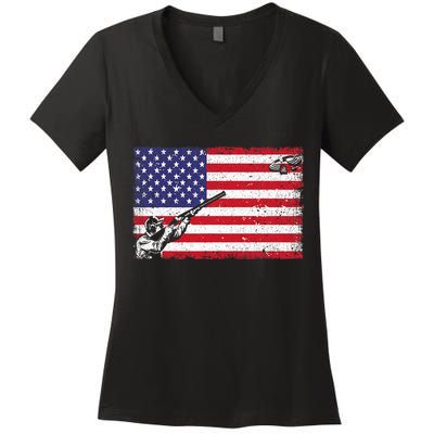 Best Trap Shooting Skeet Shooting Clay Target Women's V-Neck T-Shirt