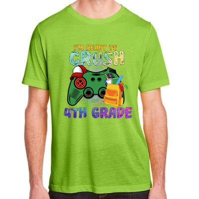 Back To School I'm Ready To Crush 4th Grade Gamer First Day Of School Adult ChromaSoft Performance T-Shirt