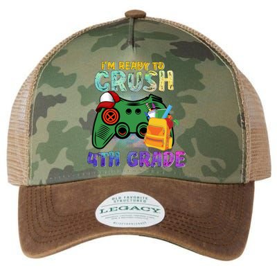 Back To School I'm Ready To Crush 4th Grade Gamer First Day Of School Legacy Tie Dye Trucker Hat