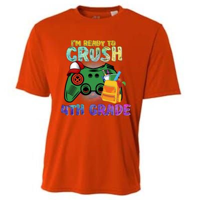 Back To School I'm Ready To Crush 4th Grade Gamer First Day Of School Cooling Performance Crew T-Shirt