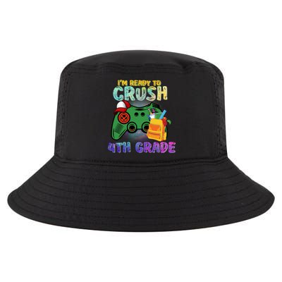 Back To School I'm Ready To Crush 4th Grade Gamer First Day Of School Cool Comfort Performance Bucket Hat