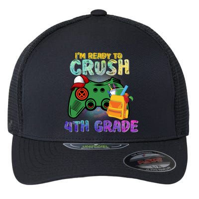 Back To School I'm Ready To Crush 4th Grade Gamer First Day Of School Flexfit Unipanel Trucker Cap