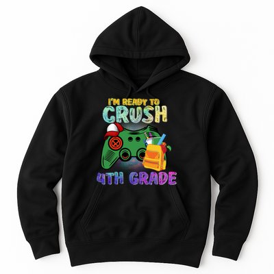 Back To School I'm Ready To Crush 4th Grade Gamer First Day Of School Hoodie