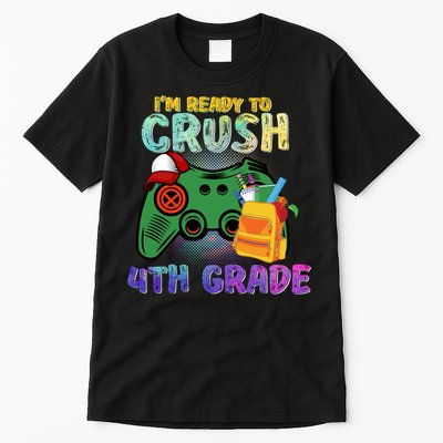 Back To School I'm Ready To Crush 4th Grade Gamer First Day Of School Tall T-Shirt
