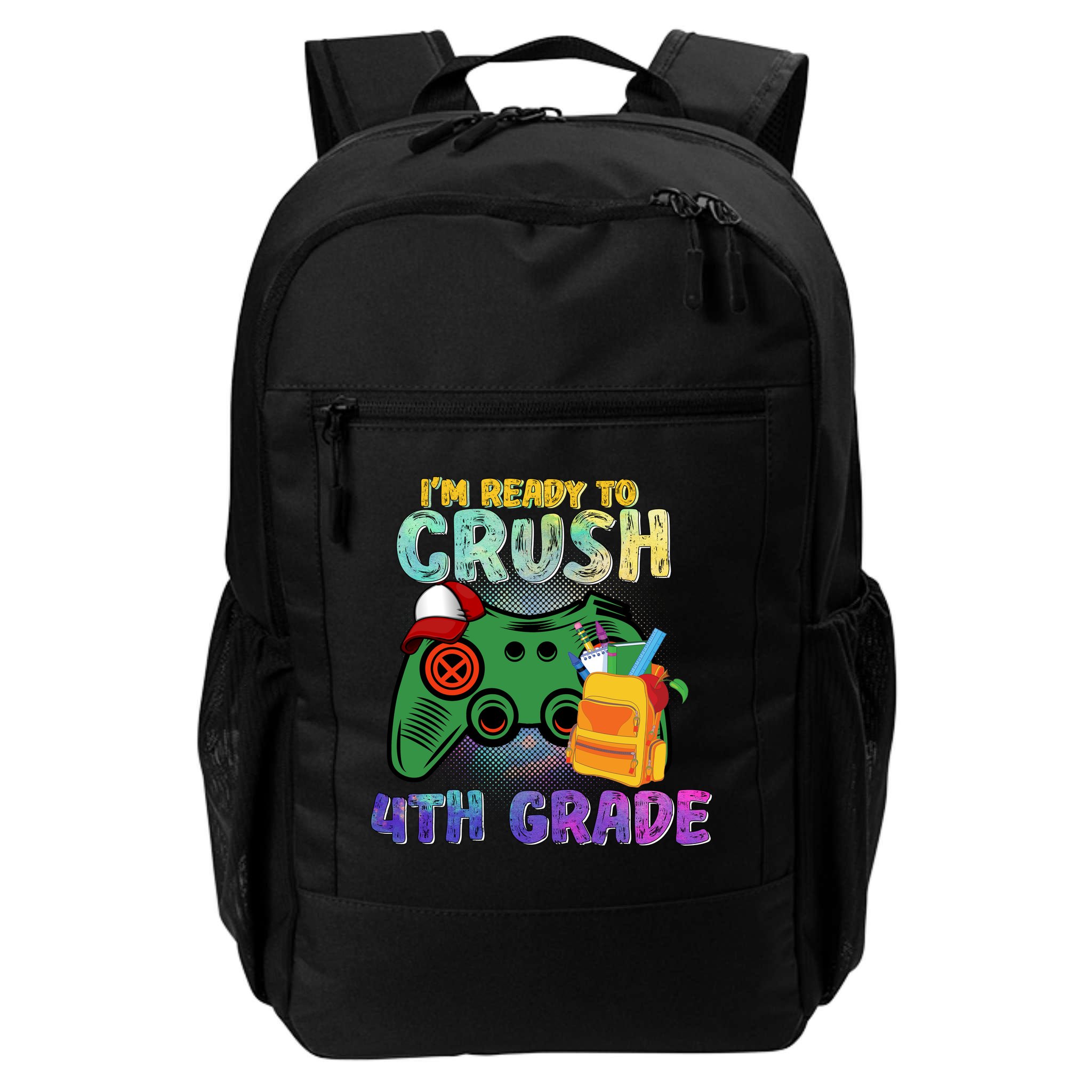 Back To School I'm Ready To Crush 4th Grade Gamer First Day Of School Backpack