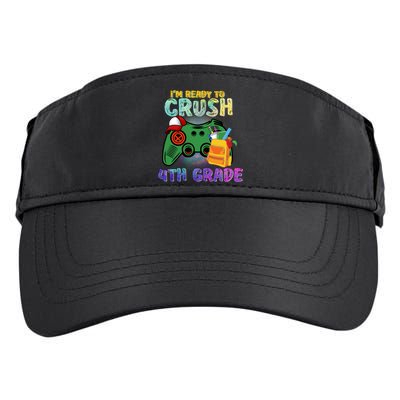 Back To School I'm Ready To Crush 4th Grade Gamer First Day Of School Adult Drive Performance Visor