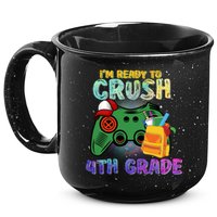 Back To School I'm Ready To Crush 4th Grade Gamer First Day Of School 15oz Campfire Ceramic Mug