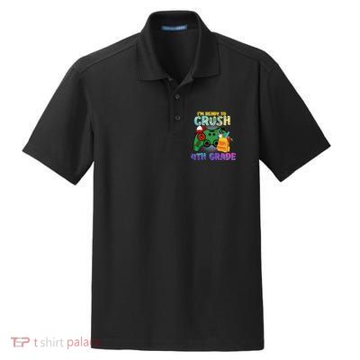 Back To School I'm Ready To Crush 4th Grade Gamer First Day Of School Dry Zone Grid Polo