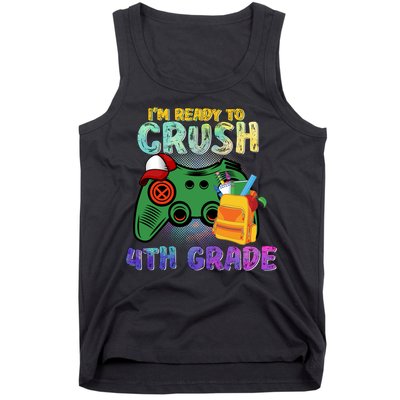 Back To School I'm Ready To Crush 4th Grade Gamer First Day Of School Tank Top