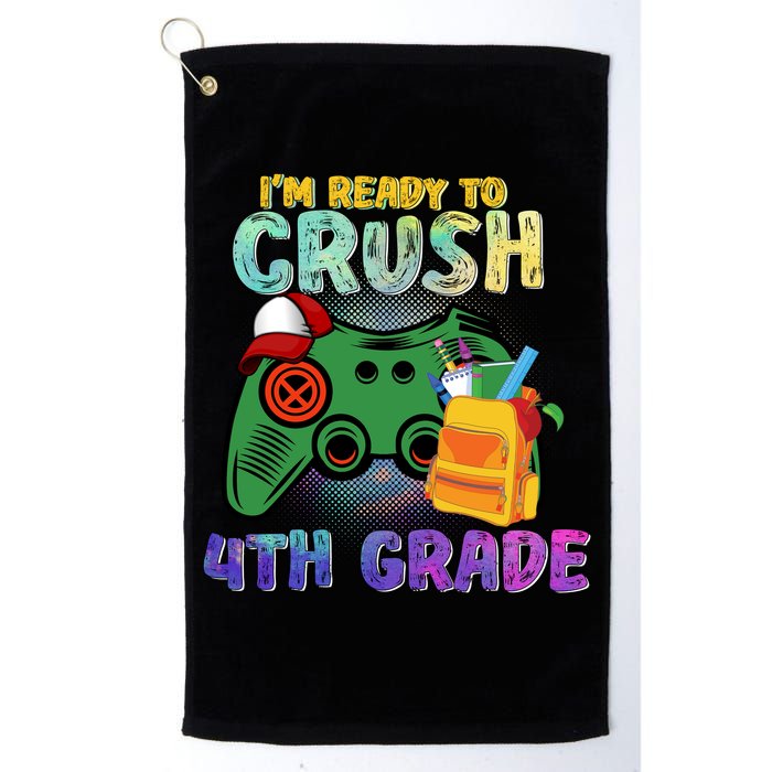 Back To School I'm Ready To Crush 4th Grade Gamer First Day Of School Golf Towel