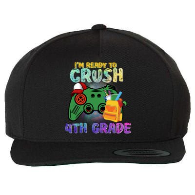 Back To School I'm Ready To Crush 4th Grade Gamer First Day Of School Wool Snapback Cap