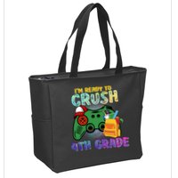 Back To School I'm Ready To Crush 4th Grade Gamer First Day Of School Zip Tote Bag
