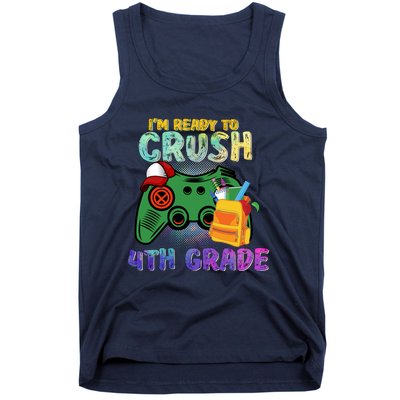 Back To School I'm Ready To Crush 4th Grade Gamer First Day Of School Tank Top