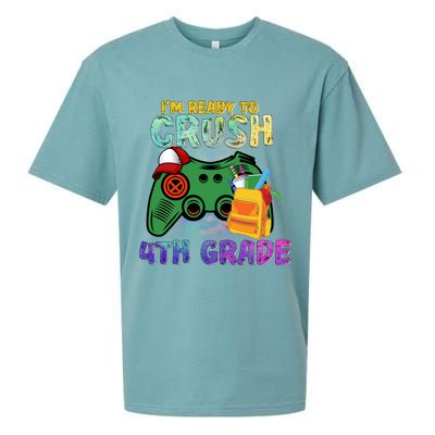 Back To School I'm Ready To Crush 4th Grade Gamer First Day Of School Sueded Cloud Jersey T-Shirt