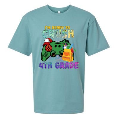 Back To School I'm Ready To Crush 4th Grade Gamer First Day Of School Sueded Cloud Jersey T-Shirt