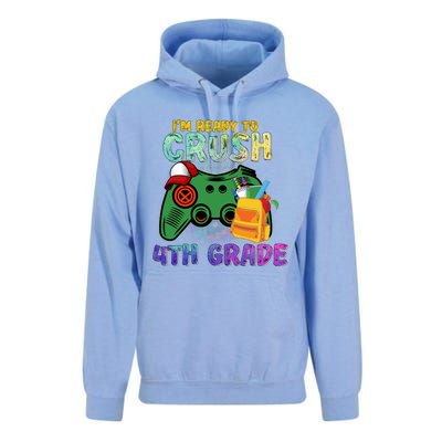 Back To School I'm Ready To Crush 4th Grade Gamer First Day Of School Unisex Surf Hoodie