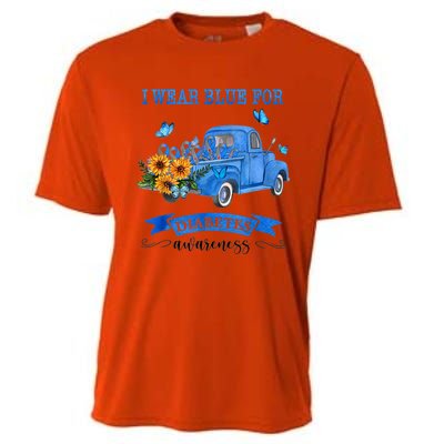 Blue Truck Sunflower I Wear Blue For Diabetes Awareness Gift Meaningful Gift Cooling Performance Crew T-Shirt