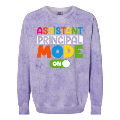 Back To School Assistant Principal Mode On Colorblast Crewneck Sweatshirt