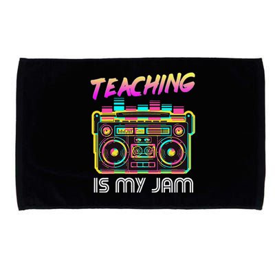 Back to School Retro Teaching is My Jam 80s Teacher Boombox Microfiber Hand Towel