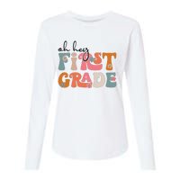 Back To School Oh Hey First Grade Teacher Student Womens Cotton Relaxed Long Sleeve T-Shirt